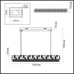 Odeon light 5072/50L HALL ODL24 495 золото/прозрачный/белый/металл/хрусталь/алебастр Подвес LED 50W 3700K CROSSA  - 2 купить